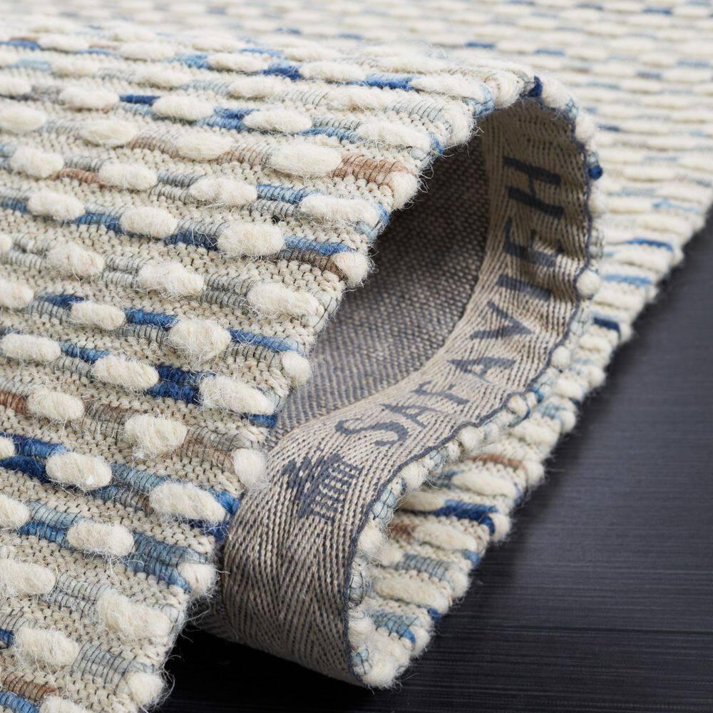 Marbella MRB158 Hand Woven Indoor Area Rug - White/Navy - 9'x12' - Safavieh