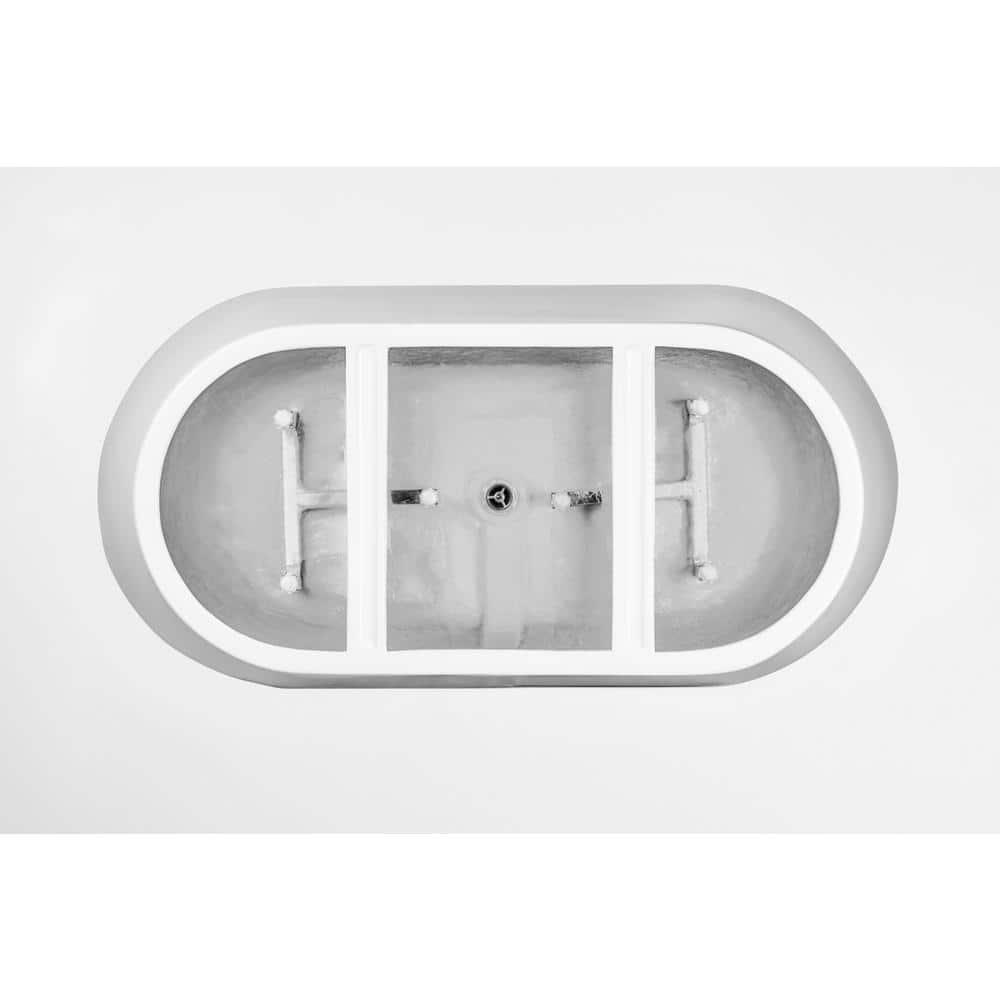 Iris 59" x 30" Freestanding Soaking Acrylic Bathtub
