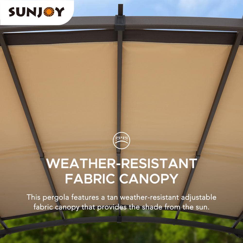 Sunjoy Sunjoy Lindt 9.5 x 11 ft. Outdoor Steel Arched Pergola with Adjustable Canopy for Patio, Backyard, and Garden