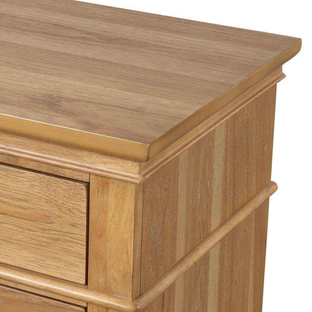 Furniture of America Stratford 2-Drawer Solid Wood Adult Bedroom Nightstand, Natural Oak