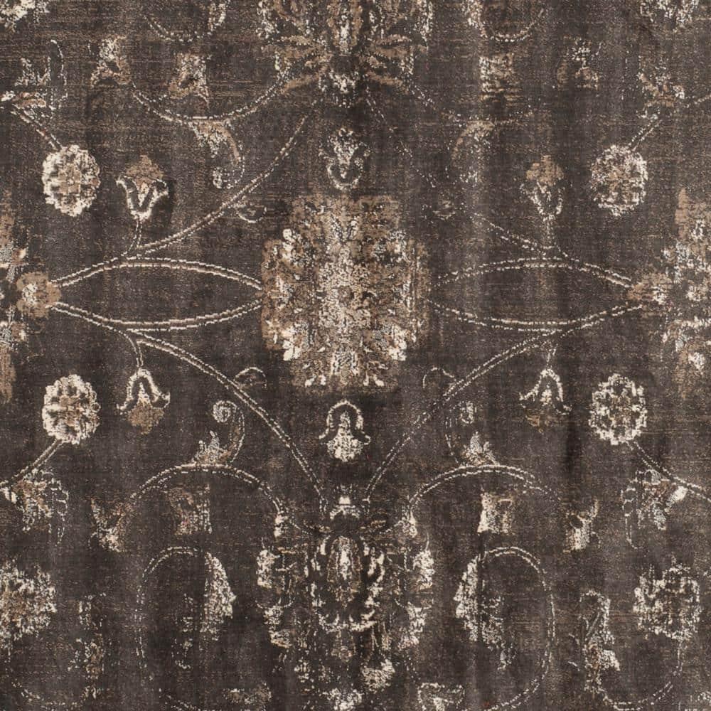 SAFAVIEH Vintage Jaxon Traditional Area Rug, Soft Anthracite, 8' x 8' Square