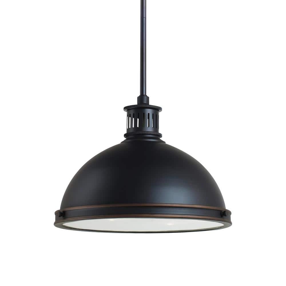 Generation Lighting 65086EN3-715 Pratt Street Metal Pendant Hanging Modern Fixture, Two - Light, Autumn Bronze