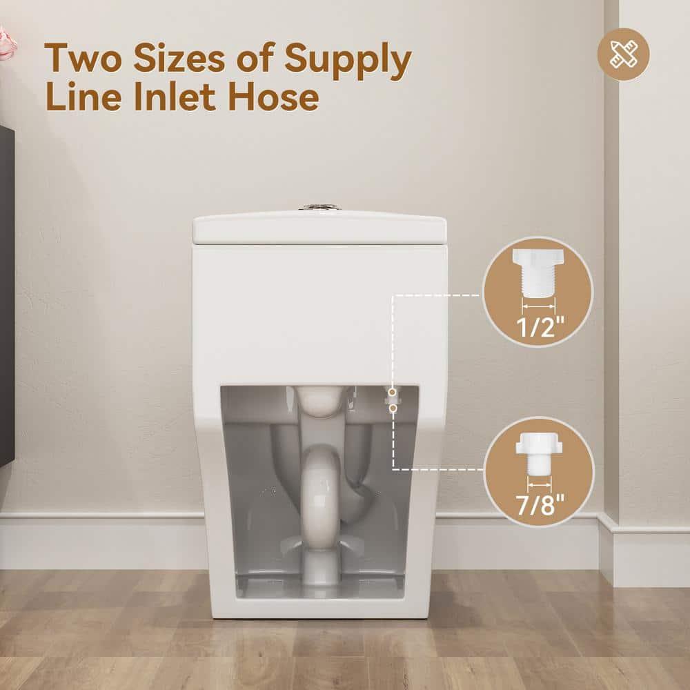 Greta Tornado Powerful Flush One-Piece Toilet, 1.28 GPF Elongated Floor Mounted
