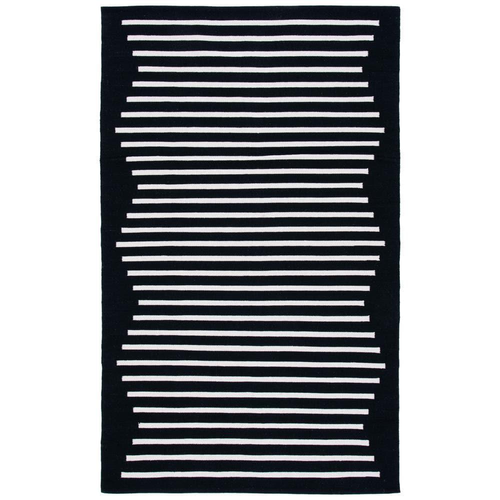 Montauk MTK313 Hand Woven Area Rug - Black/Ivory - 4'x6' - Safavieh.