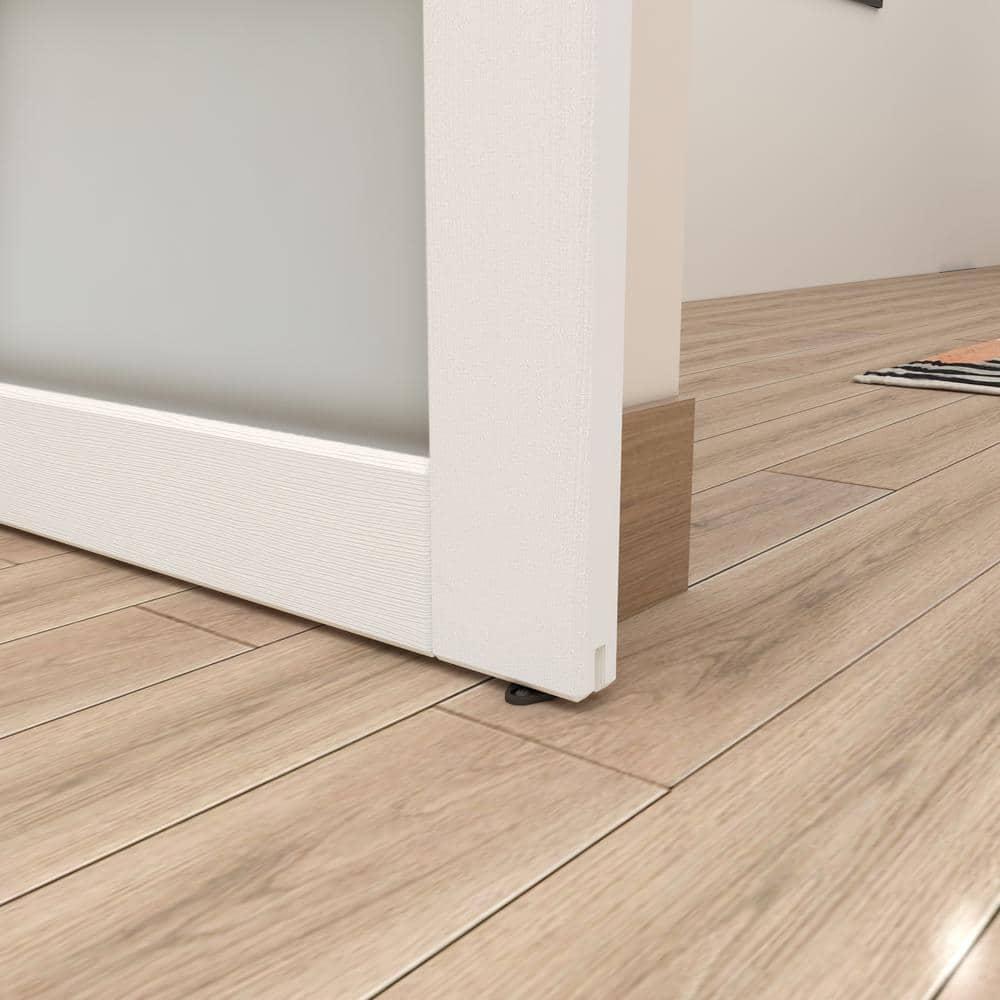 Calhome 36'' x 84'' Solid + Manufactured Wood Glass with Installation Hardware Kit Barn Door