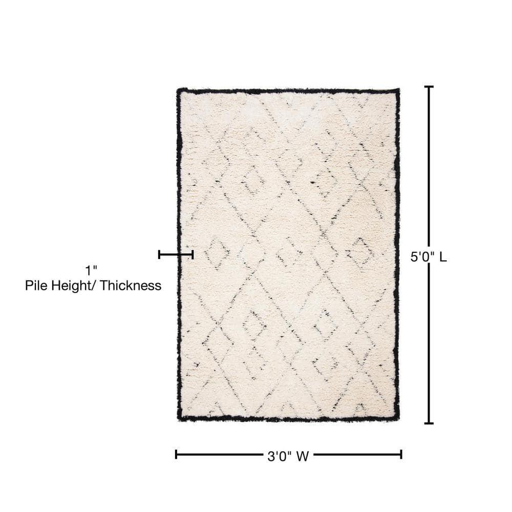 Casablanca CSB917 Hand Tufted Area Rug - Ivory/Black - 3'x5' - Safavieh.