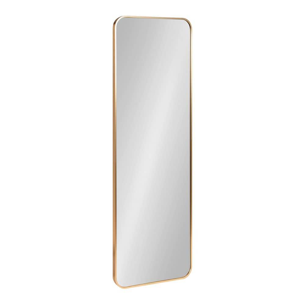 Kate and Laurel Zayda Radius Rectangle Framed Wall Mirror, 16x48, Gold