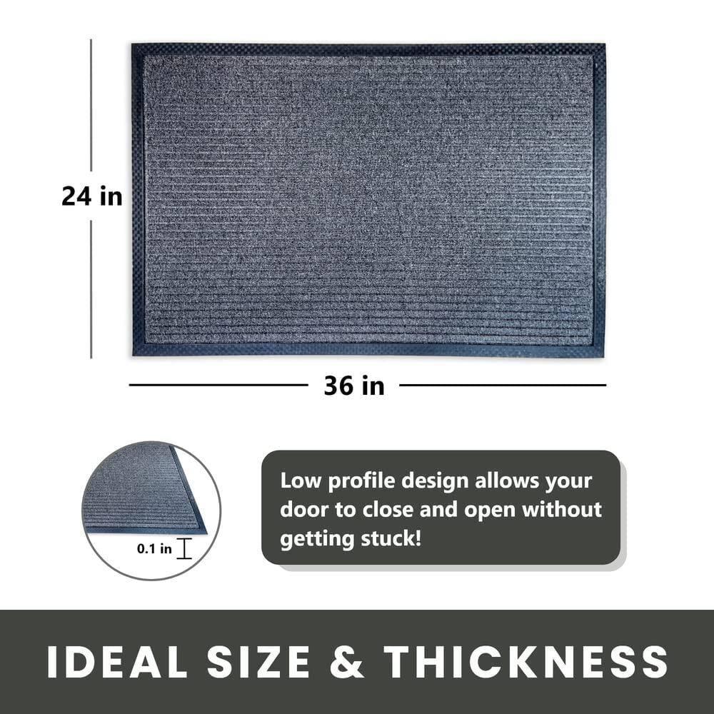 Envelor Front Door Mat Indoor Outdoor Entrance Doormat Non Slip Durable Floor Mat for Entry Mat Kitchen Rugs Home Decor Rugs Heavy Duty Mat Welcome Mat, 24 x 36 Inches, Black