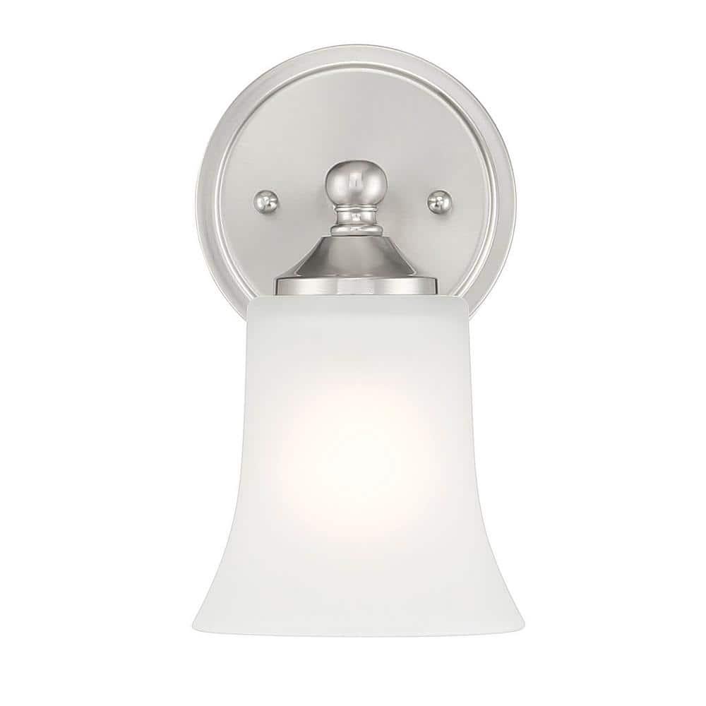 Designers Fountain Bronson 1 Light Brushed Nickel Wall Sconce Light, D278M-WS-BN