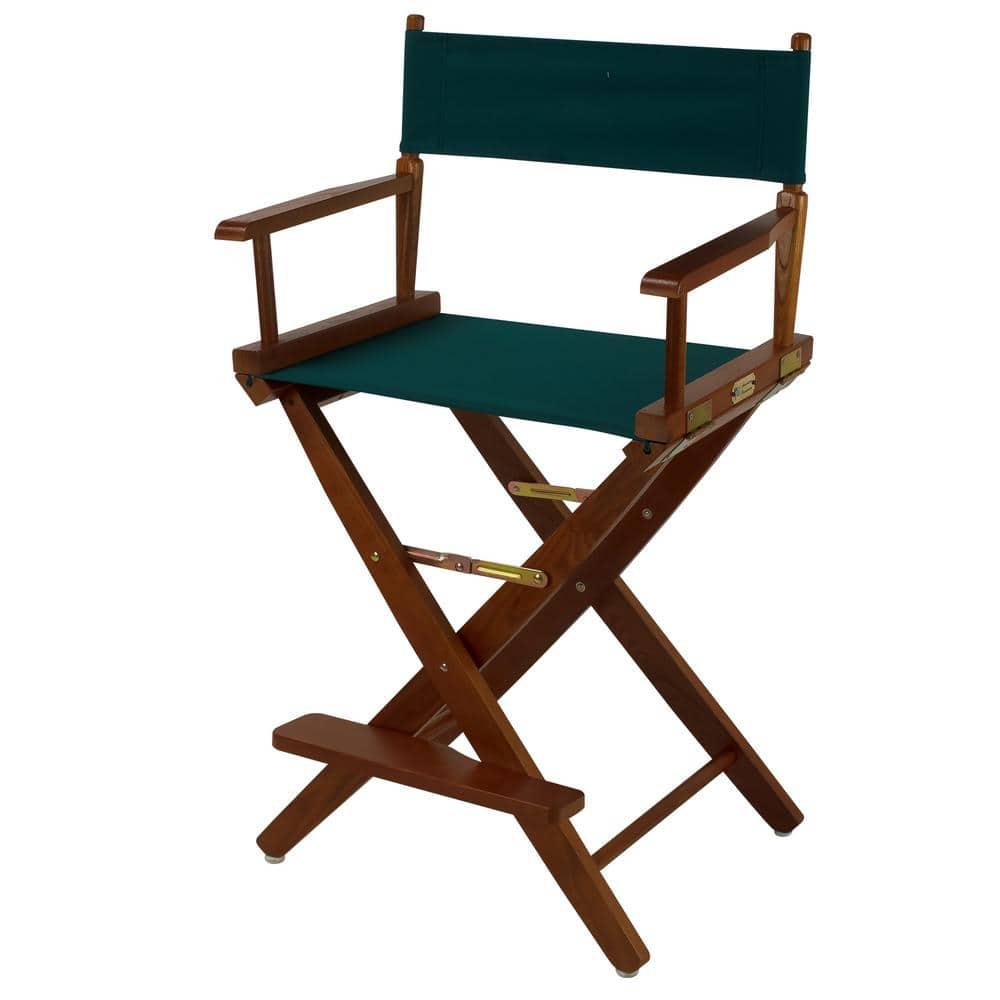 206-24-032-32 24 in. Extra-Wide Premium Directors Chair, Oak Frame with Hunter Green Color Cover