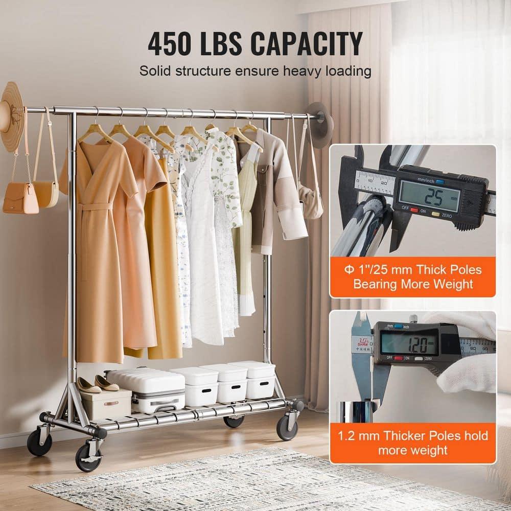 450 lbs Heavy Duty Clothing Garment Rack with Wheels