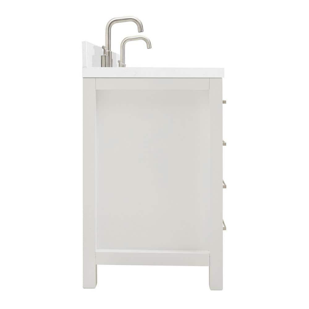 Ariel H060dcqovo Bristol 60" Free Standing Double Basin Vanity Set - White