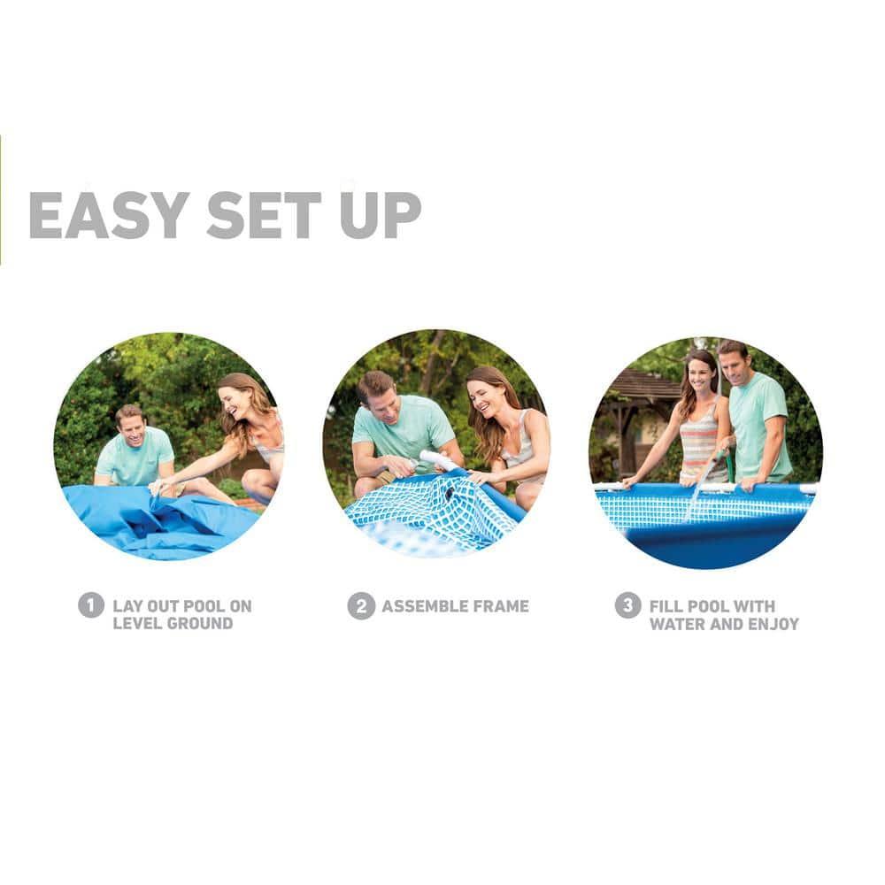 Intex Recreation Plastic Round Frame Set Pool 40'' H x 105'' W x 128'' L , with Pump Included