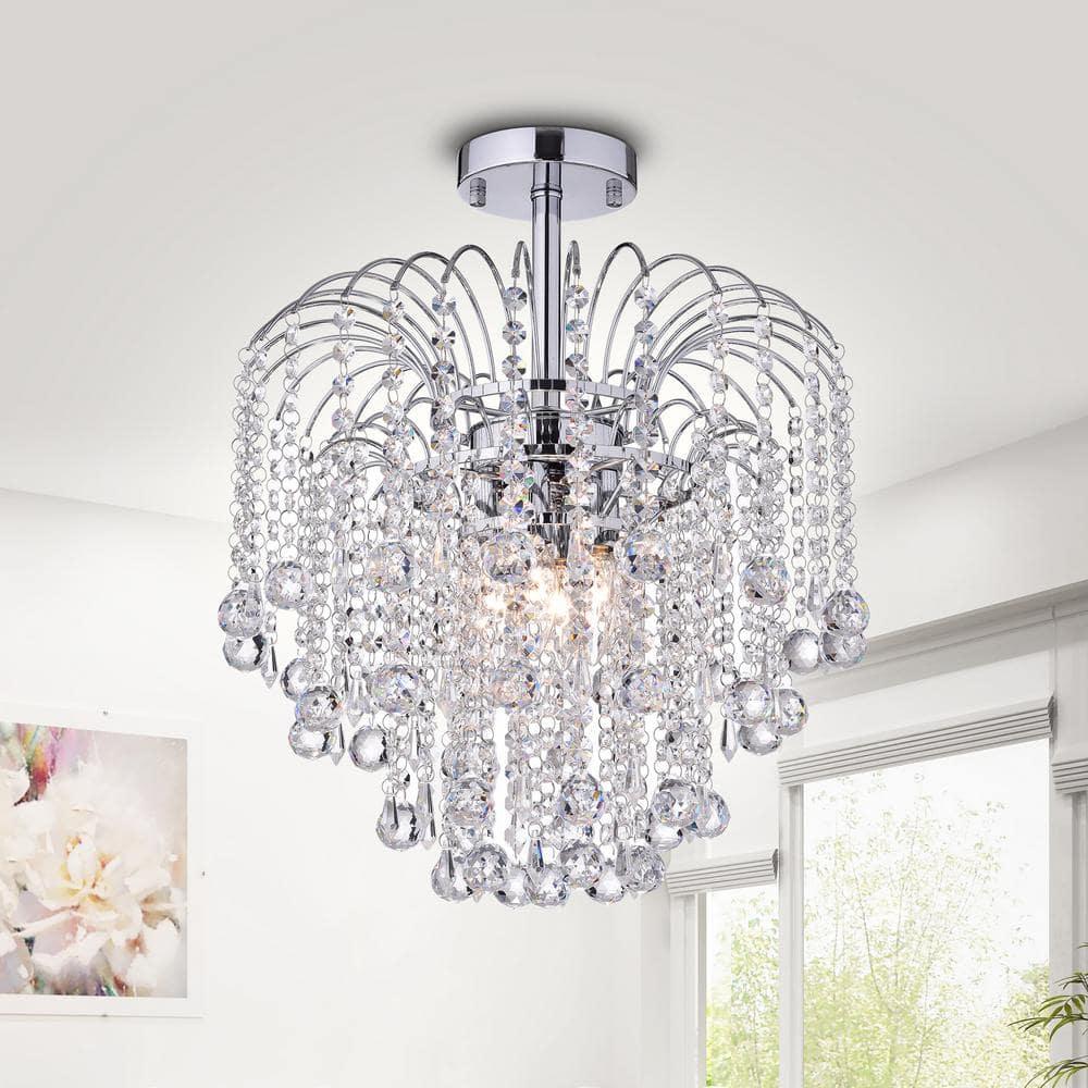 Warehouse of Tiffany Mary 4-light Chrome Crystal Chandelier