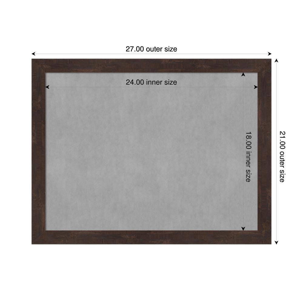Amanti Art Fresco Dark Walnut Framed Magnetic Board 27 x 21 in.