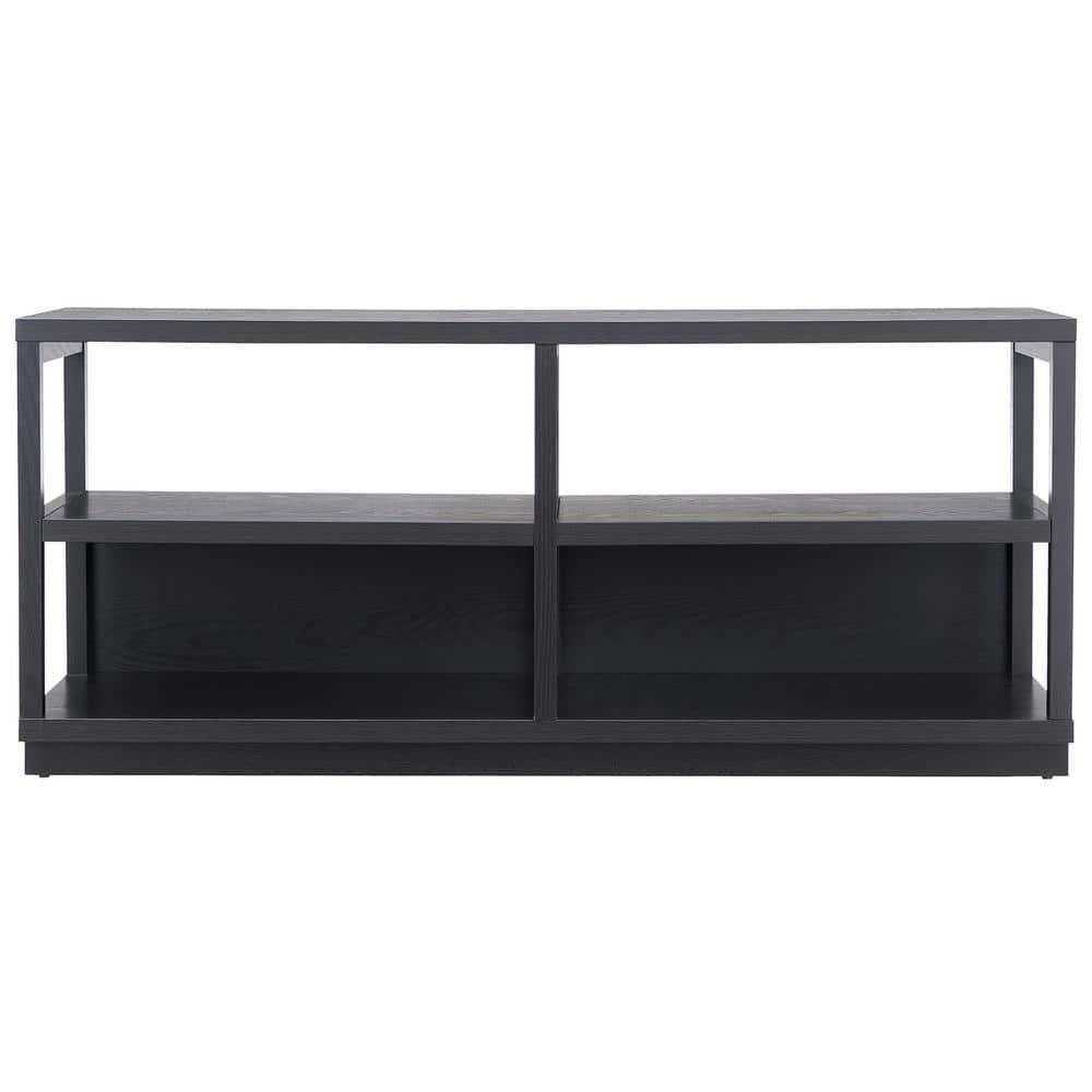 Thalia Modern Black MDF 55" TV Stand with Open Shelving