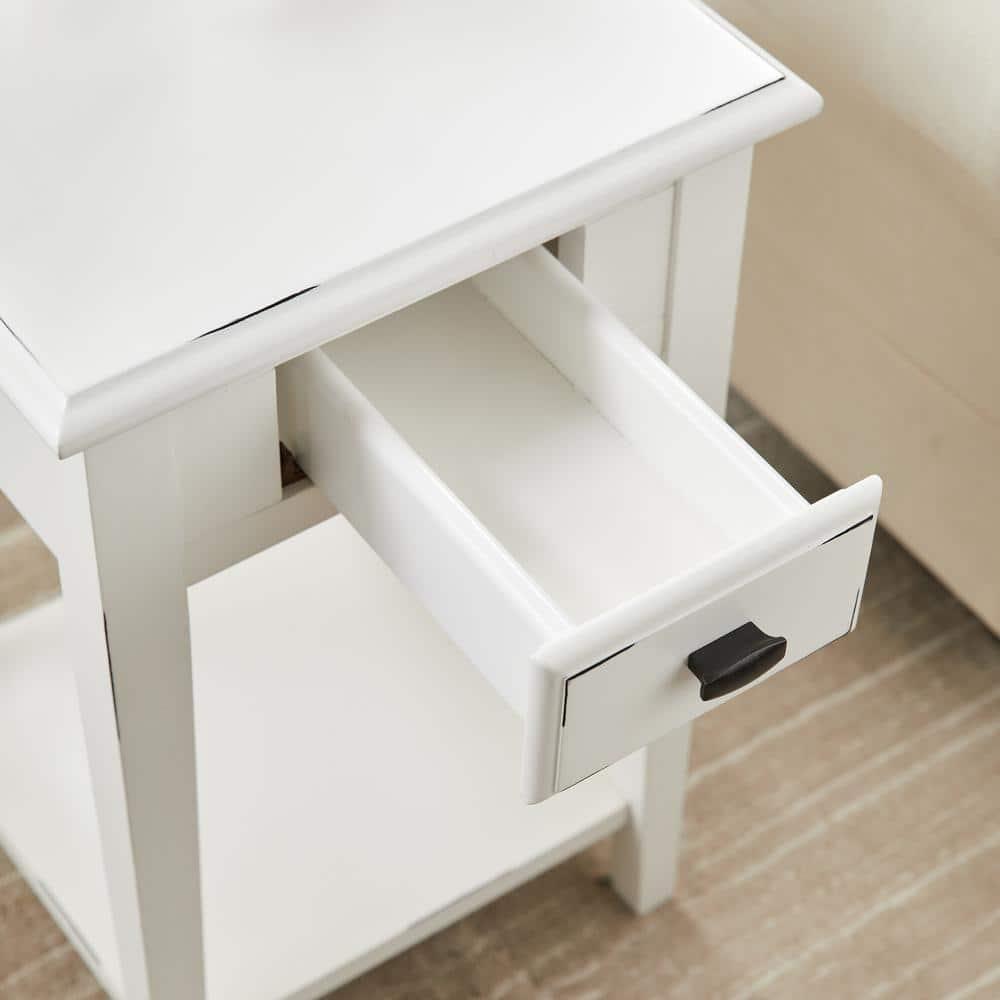 Leick Home Haven Ridge Square End Table in Farmhouse White