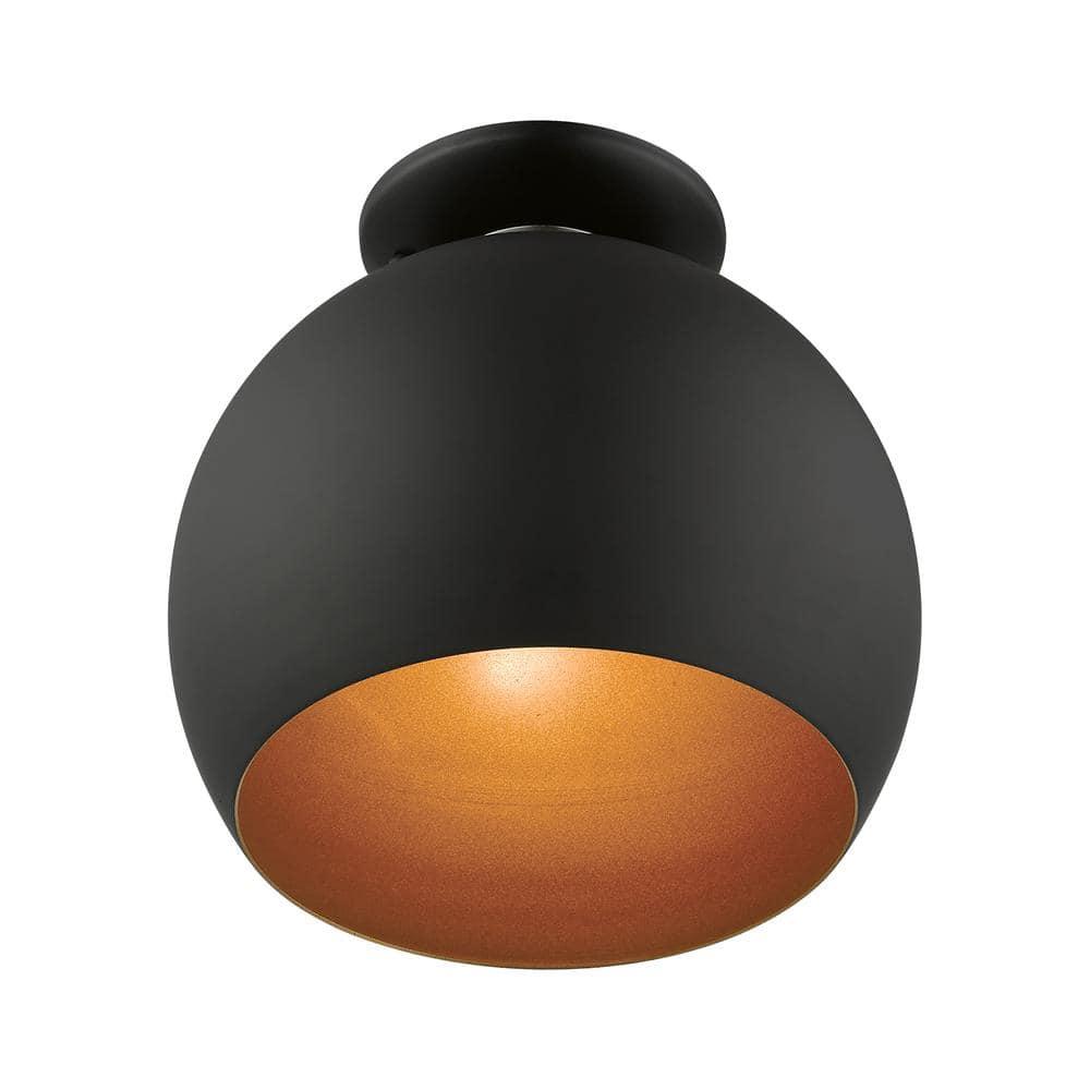 Livex Lighting Piedmont 1 - Light Semi-Flush Mount in  Black/Brushed Nickel