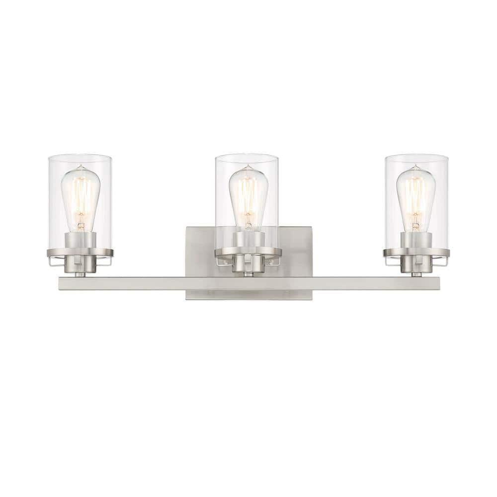 93303-BN-Designers Fountain-Jedrek - 3 Light Bath Vanity In Industrial Style-8.25 Inches Tall and 24 Inches Wide