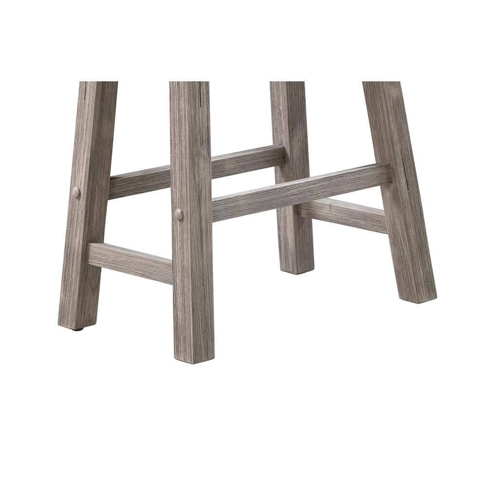 Set of 2 29" Sonoma Saddle Counter Height Barstool Barnwood Wire Brush - Boraam: Wood Frame, Fixed Seat Height