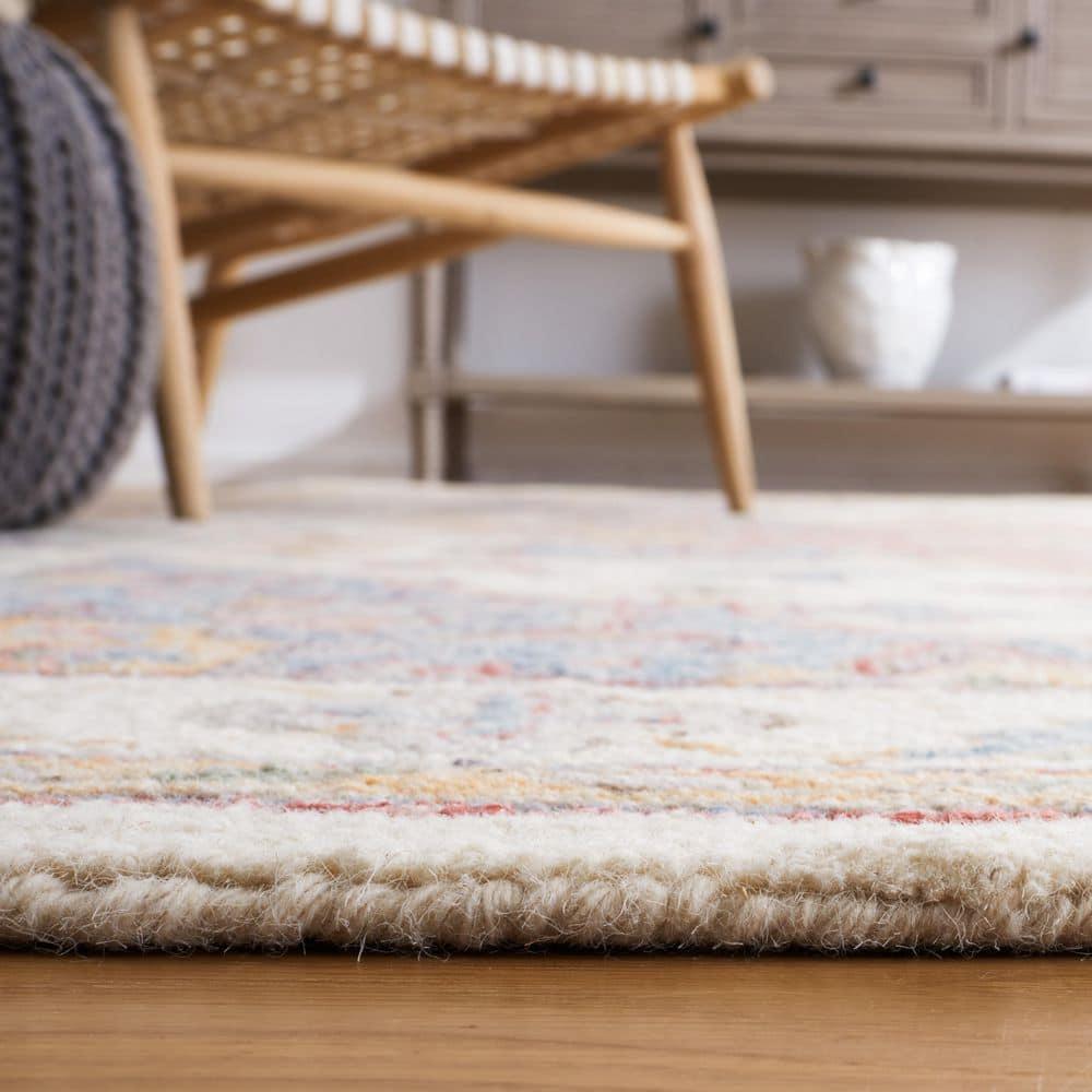 Metro MET352 Hand Tufted Indoor Area Rug - Ivory/Rust - 5'x8' - Safavieh