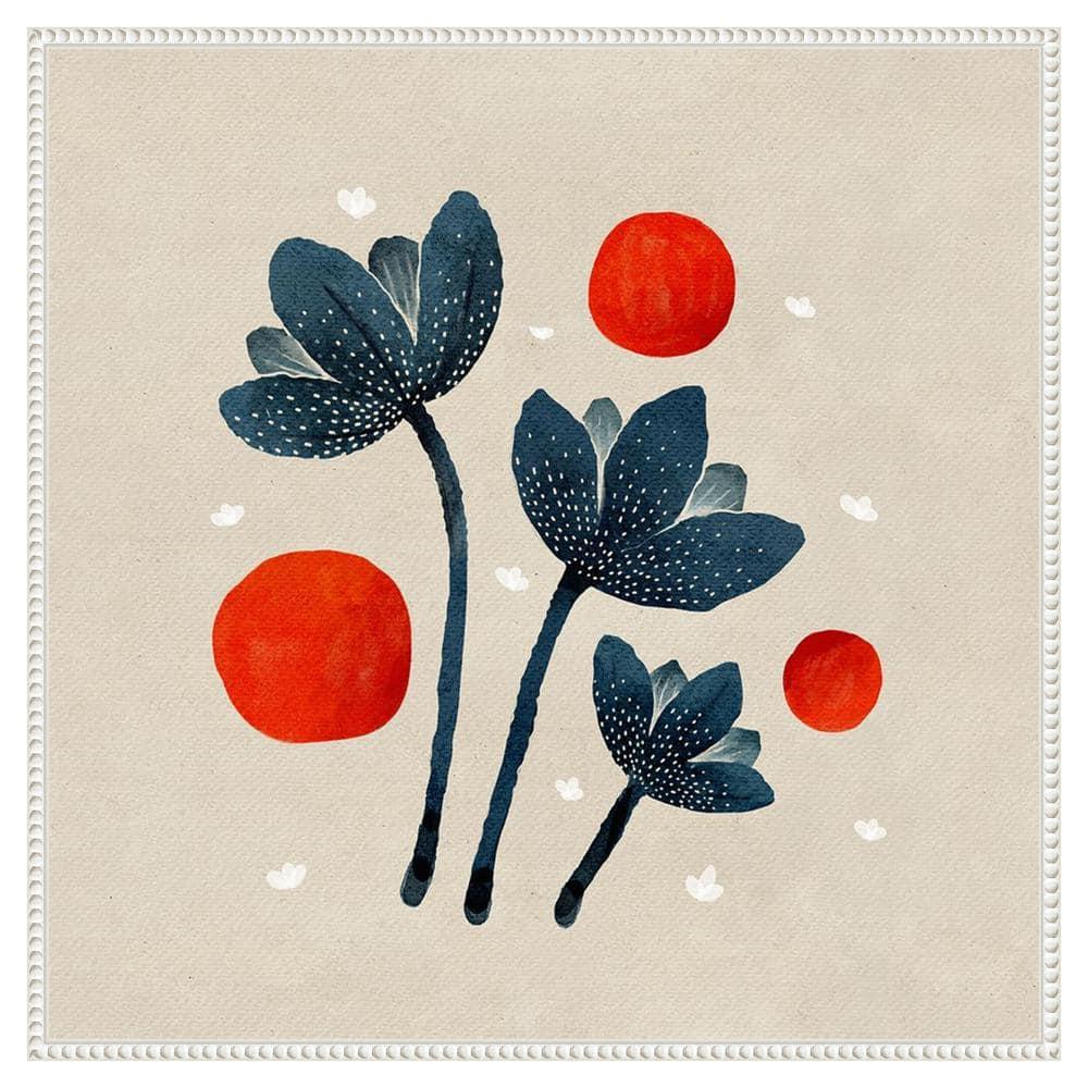 Amanti Art 30"x30" Blue Flowers II by Katie Oshea Framed Canvas Wall Art Print