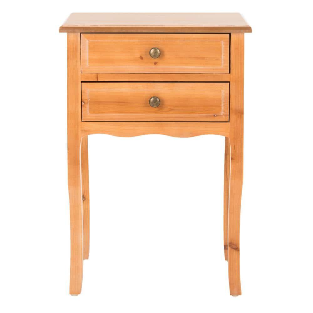 SAFAVIEH Lori End Table With Storage Drawers Red Maple
