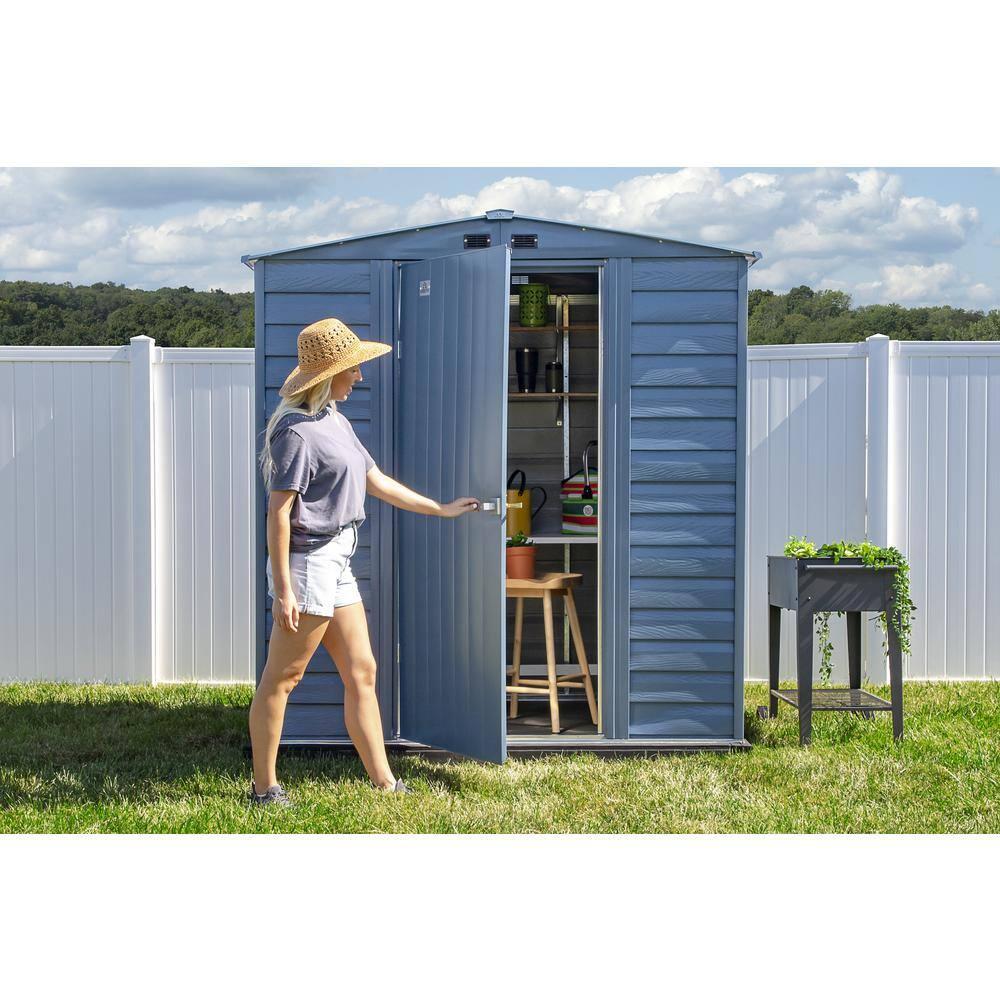 6 ft. W x 7 ft. D Galvanized Steel	 Storage Shed