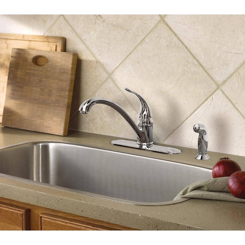 Moen Torrance One Handle Stainless Steel Kitchen Faucet Side Sprayer Included