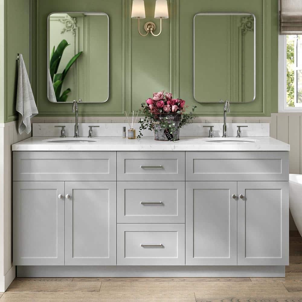 Ariel F072dcqovo Hamlet 72" Free Standing Double Basin Vanity Set - Grey