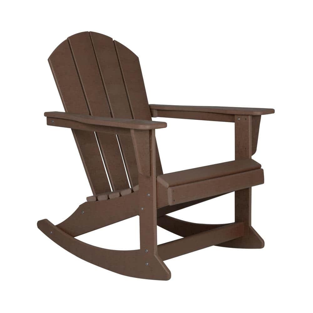 Polytrends  Laguna Hdpe All Weather Outdoor Patio Rocking Chair Dark Brown
