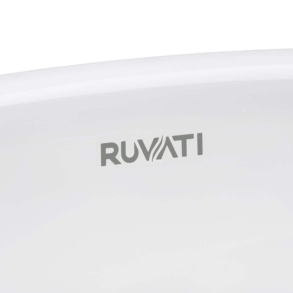Ruvati 17 x 12 inch Undermount Bathroom Sink White Rectangular Porcelain Ceramic with Overflow