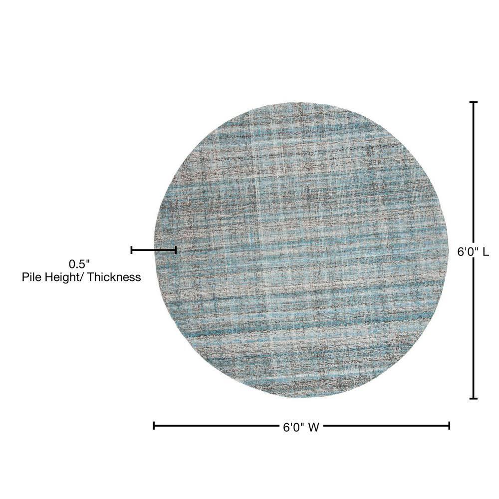 Abstract ABT141 Handmade Indoor Area Rug - Blue/Multi - 6' Round - Safavieh