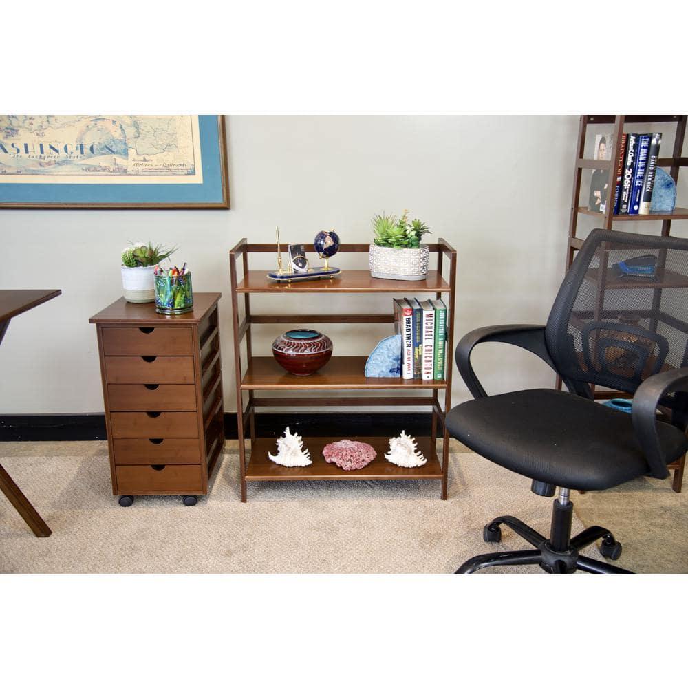 Eccostyle 3-Tier Bamboo Frame Stackable Bookshelf - Caramel