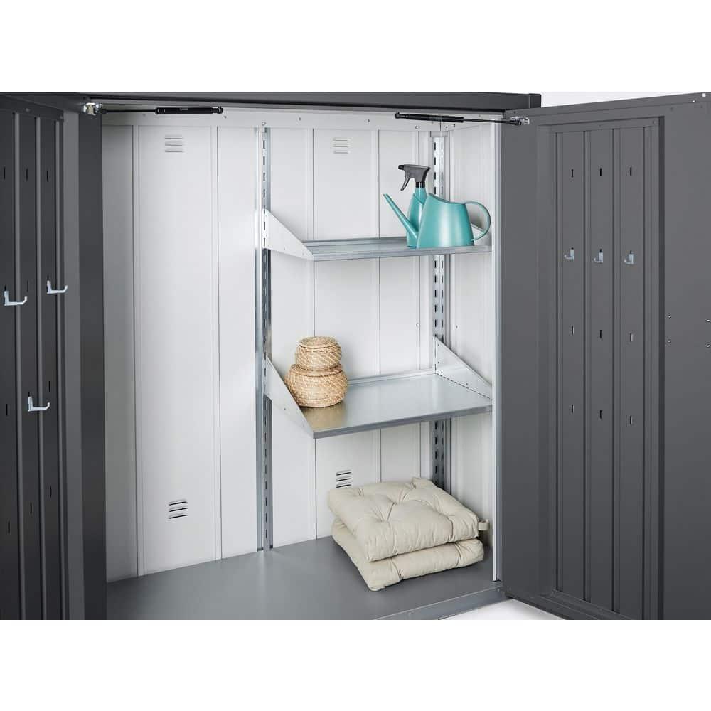 Biohort Biohort Romeo 4 ft. 3 in. W Metal Vertical Tool Shed in Dark Gray