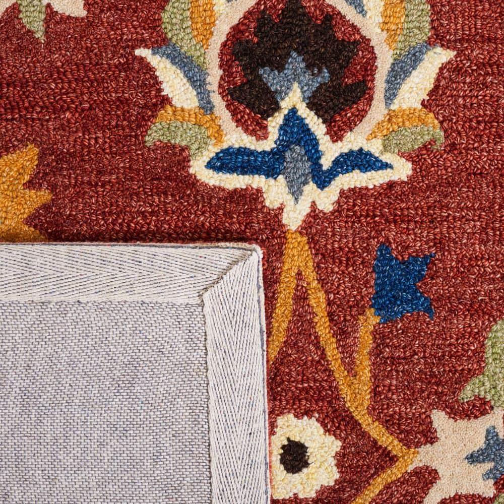 Micro-Loop MLP383 Hand Tufted Area Rug - Rust/Blue - 5'x5' - Safavieh.