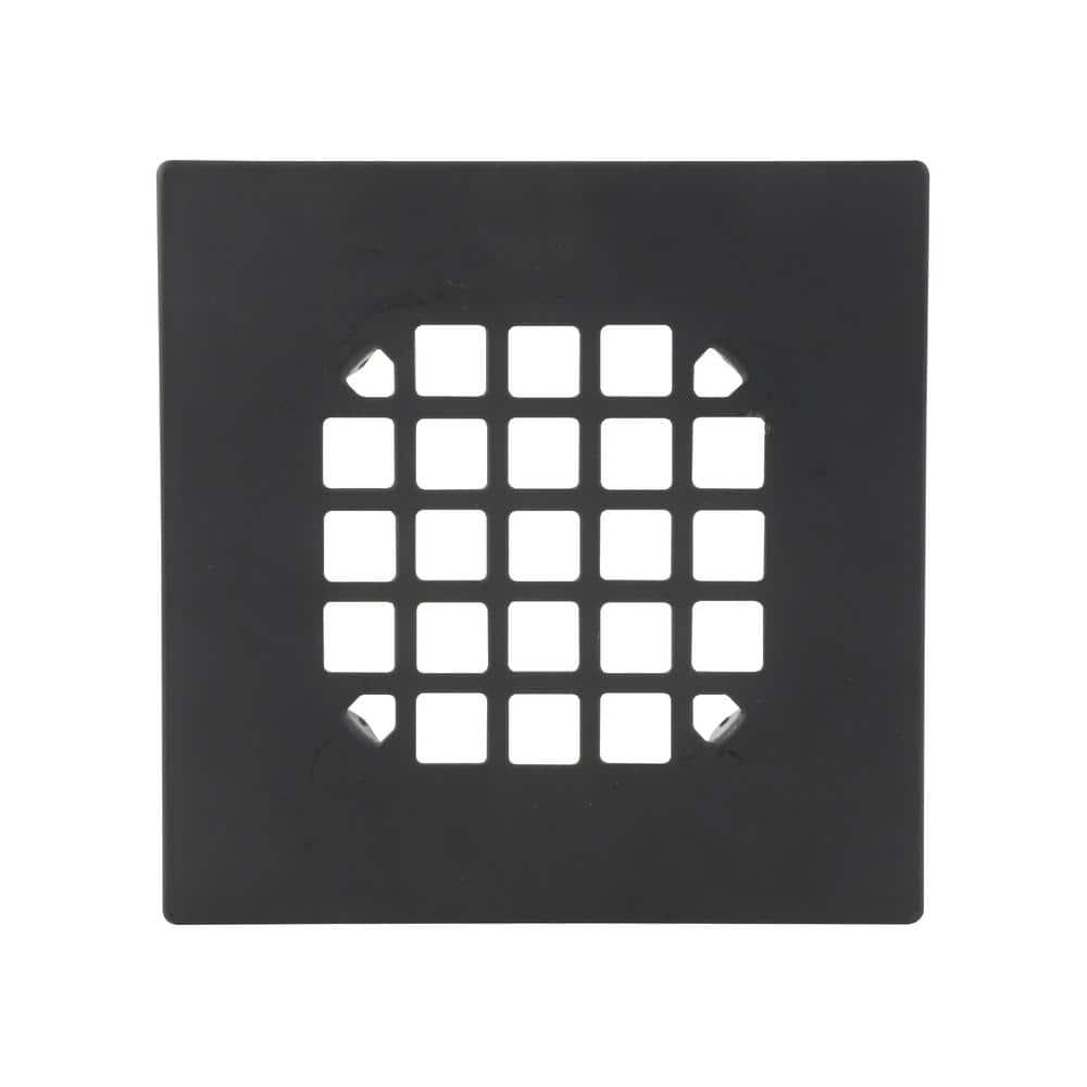 4.25 in. Square Stainless Steel Drain Cover, Matte Black