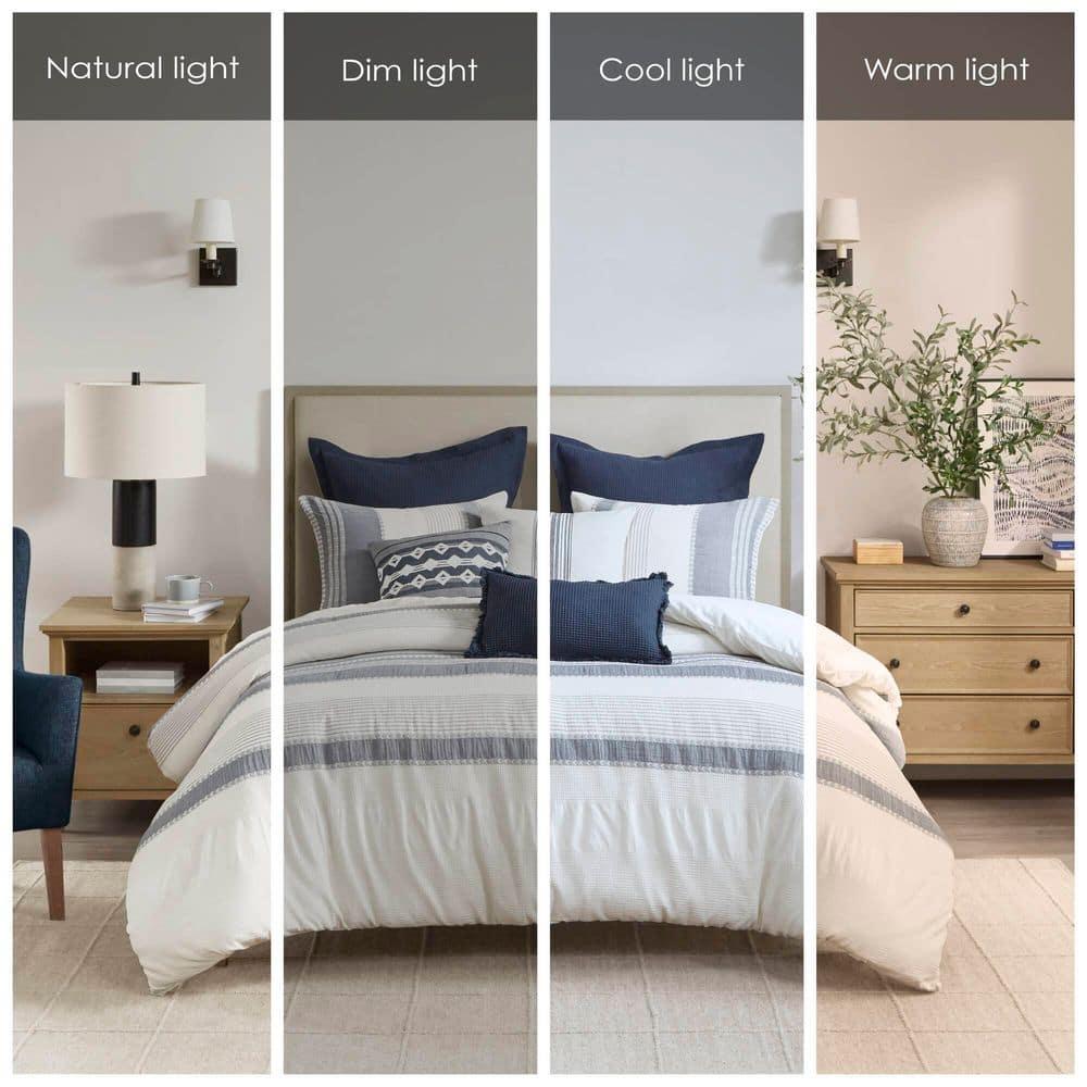 Murphy Oversized Cotton Jacquard Comforter Set With Euro Shams And Throw Pillows