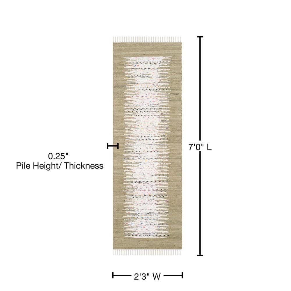 Montauk MTK711 Hand Woven Indoor Runner Rug - Ivory/Olive - 2'3"x7' - Safavieh.