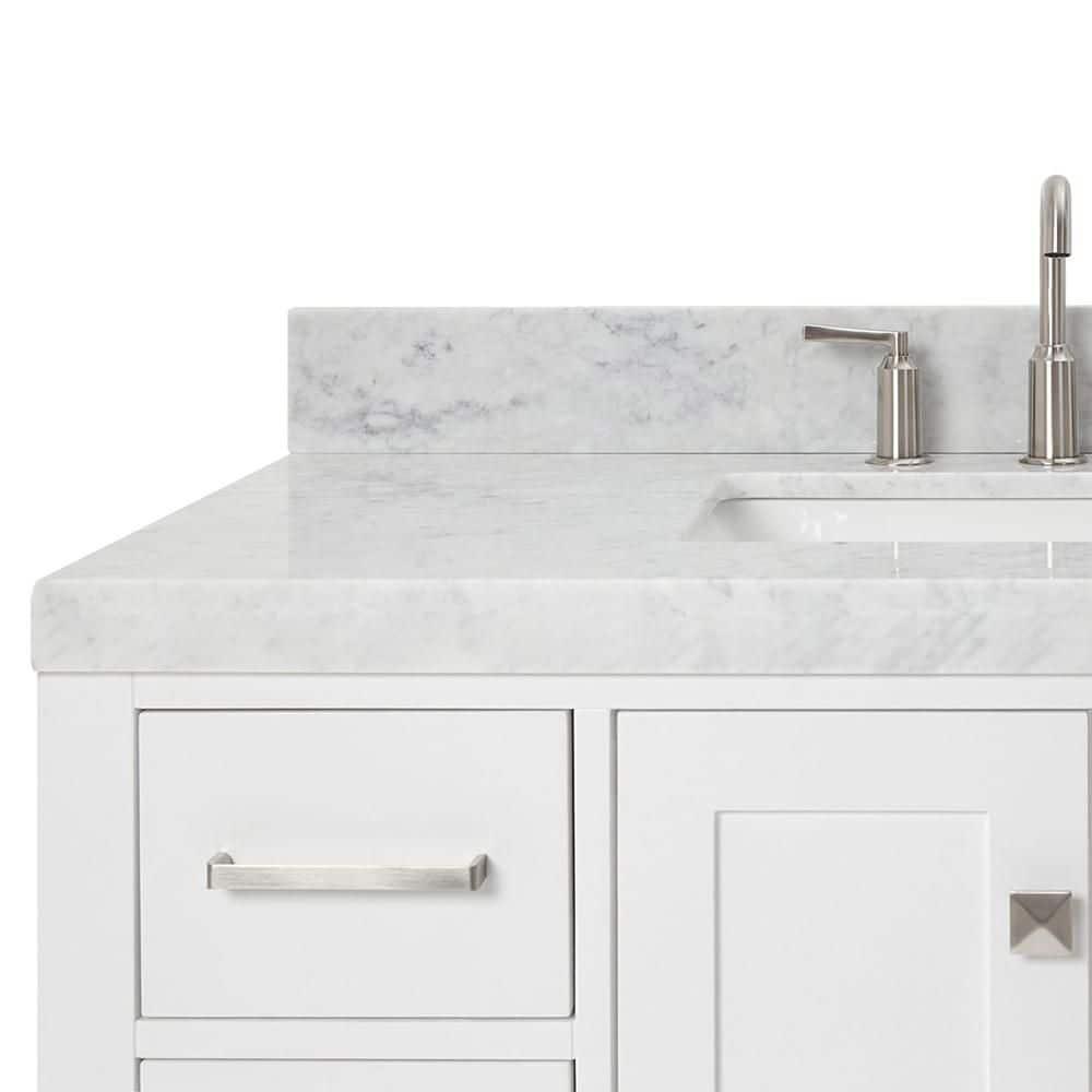 Cambridge 42'' Single Bathroom Vanity with Carrara Marble Top