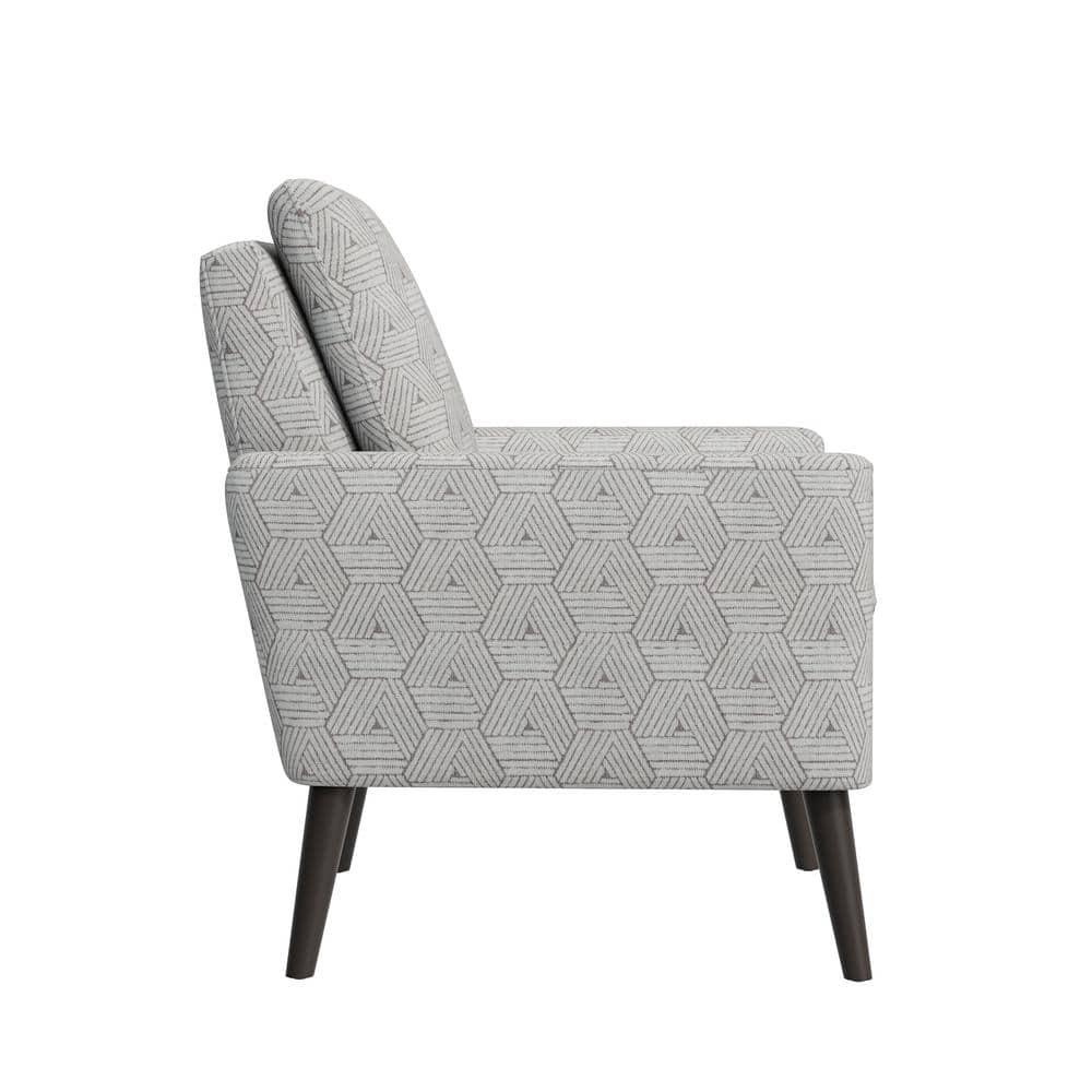 Handy Living Allyson Mid-Century Modern Small Space Armchair Honeycomb Blue/Cream