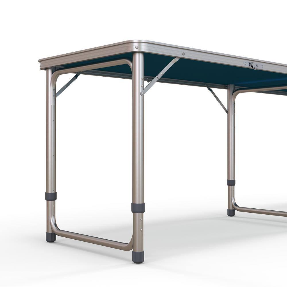 HLILish Outsunny 8Ft Portable Beer Pong Table With Adjustable Legs, Folding Camping Table, Aluminum Picnic Table, For Party, Travel, BBQ, Beach