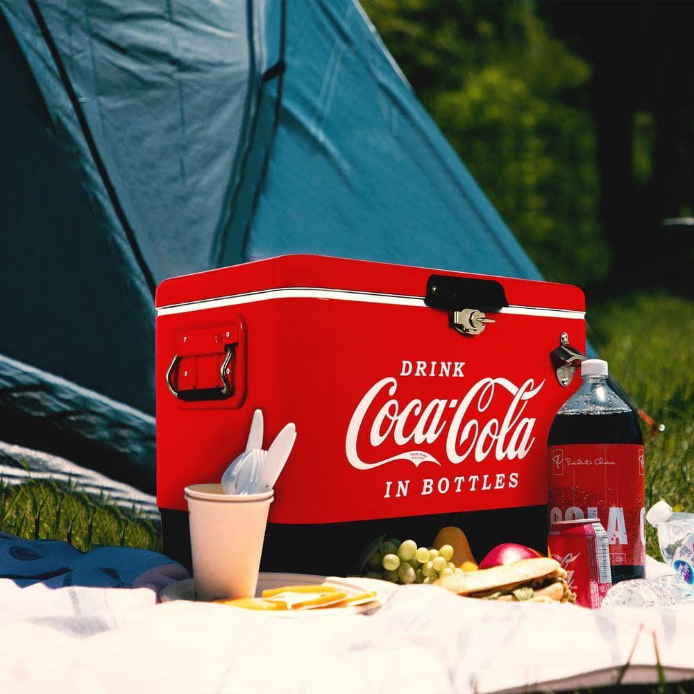 Coca-Cola Coca-Cola Ice Chest Cooler with Bottle Opener, 51L (54 qt), 85 Cans