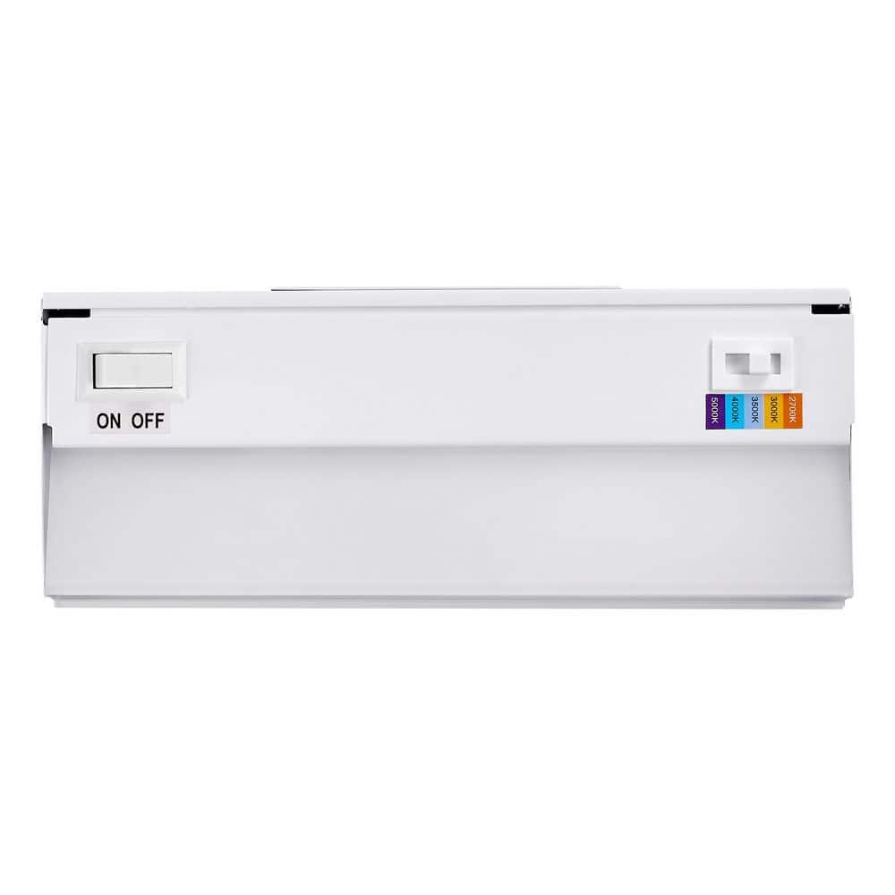 Maxxima 9 in. LED Under Cabinet Light, Hardwired, 270 Lumens, 5 CCT 2700K - 5000K, White, On/Off Switch