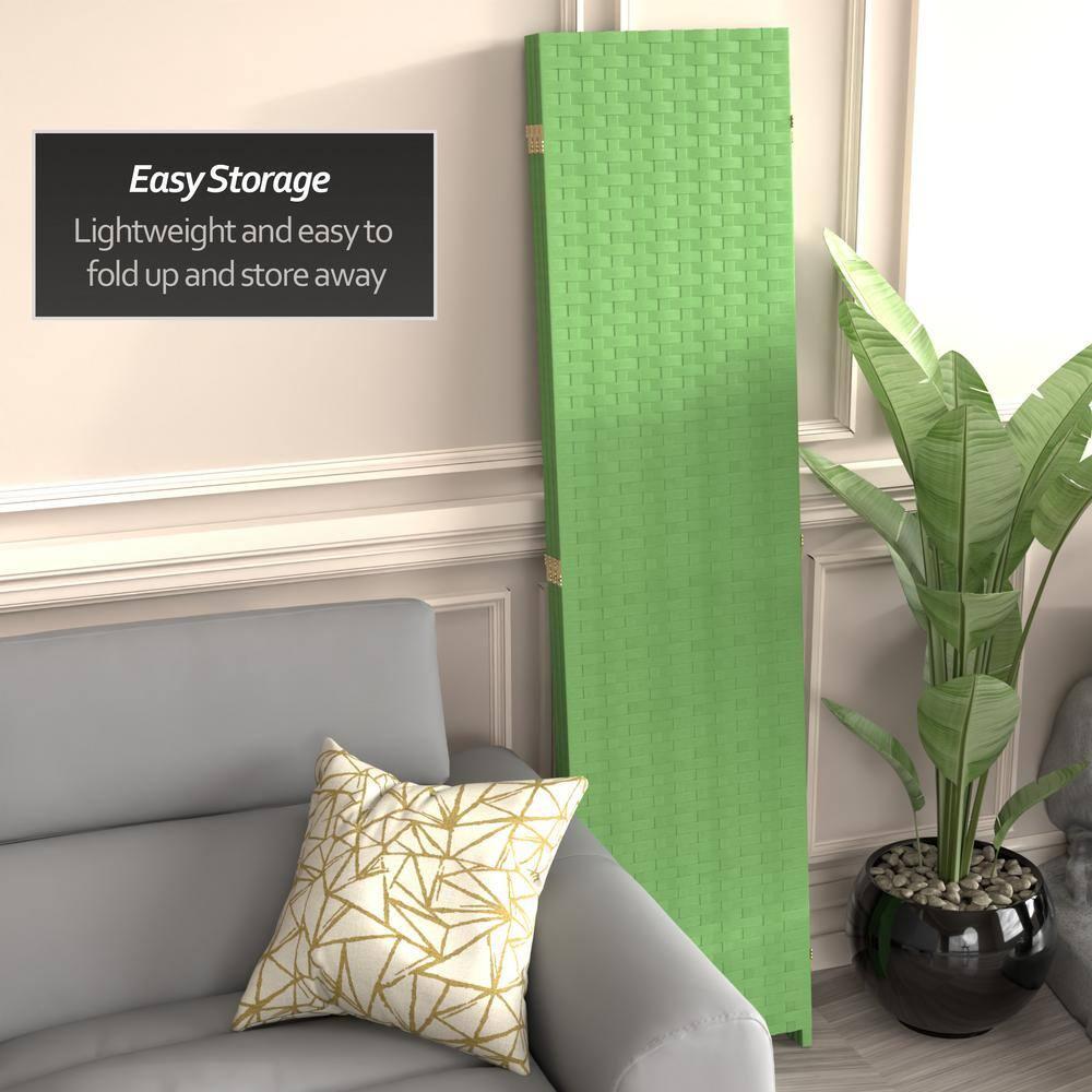 6 ft. Light Green 3-Panel Room Divider