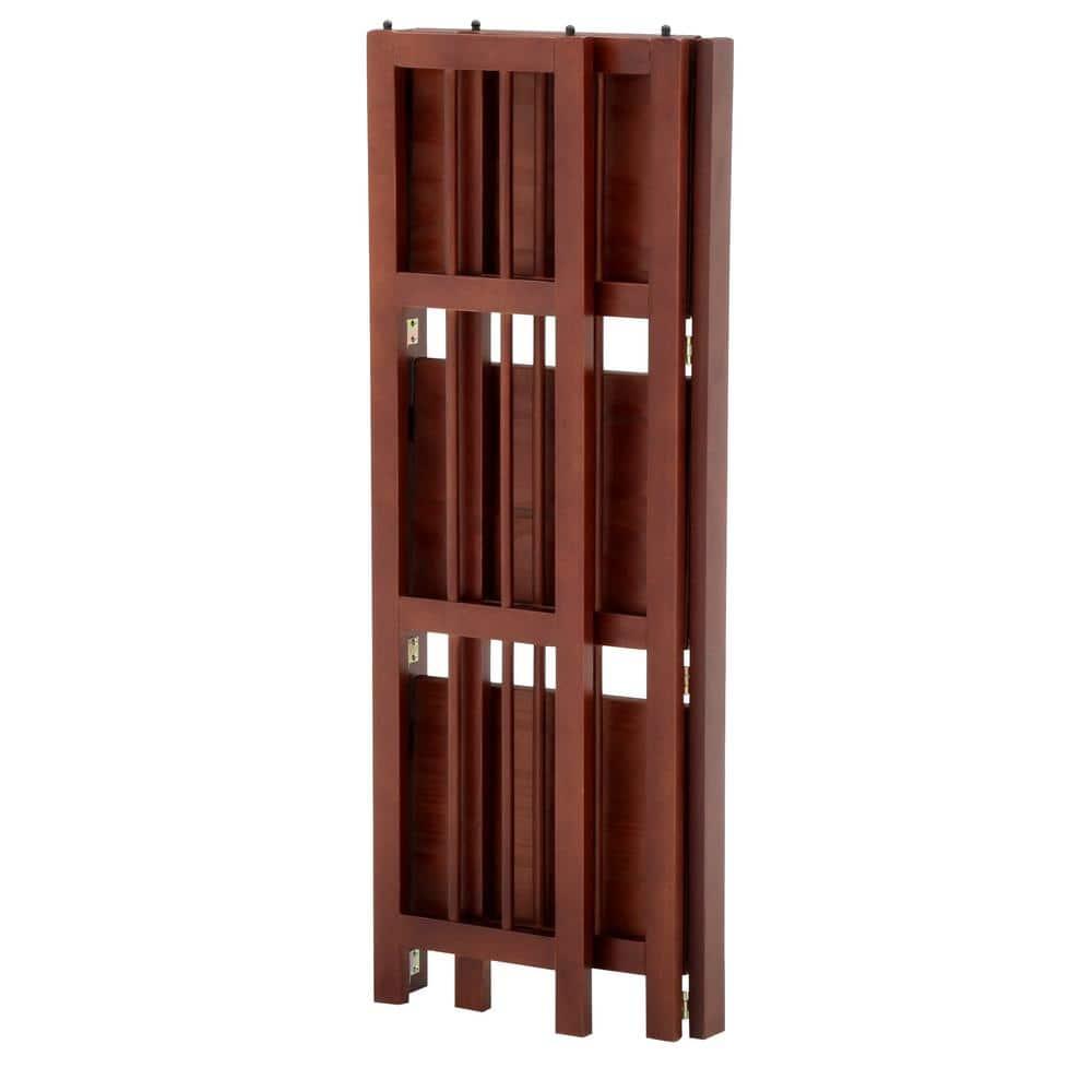 Casual Home 331-33 14 in. 3-Shelf Folding Bookcase, Walnut
