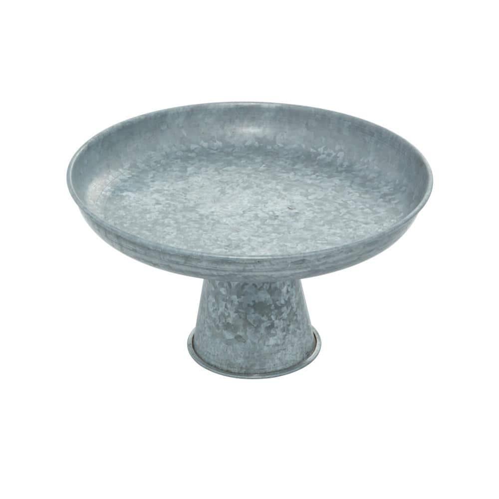 DecMode 12" x 7" Gray Metal Galvanized Decorative Stand, 1-Piece