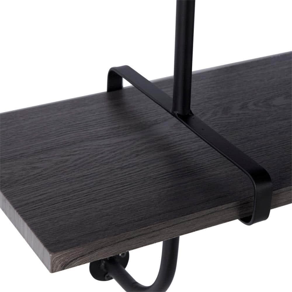 DecMode 38" x 10" 3-Tier Gray Wall Shelf