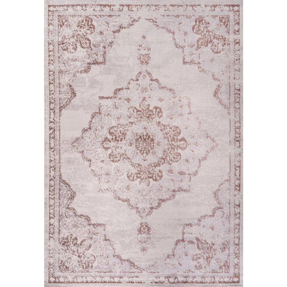 8'x10' Alhambra Ornate Medallion Modern Area Rug, Cream/Red - JONATHAN Y