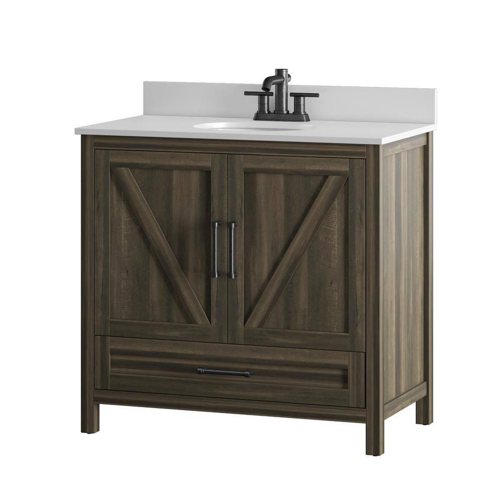 Twin Star Home 36" Single Bathroom Vanity, Canyon Lake Pine